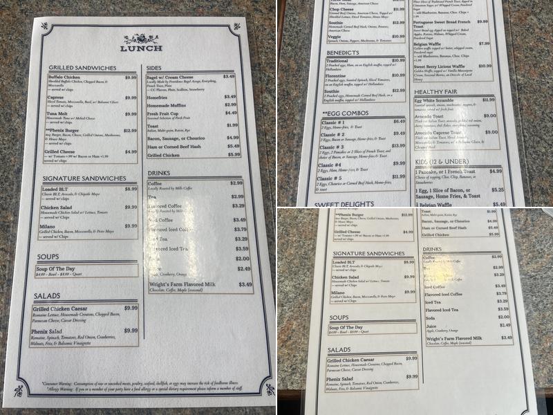 The Breakfast Club On Phenix Menu