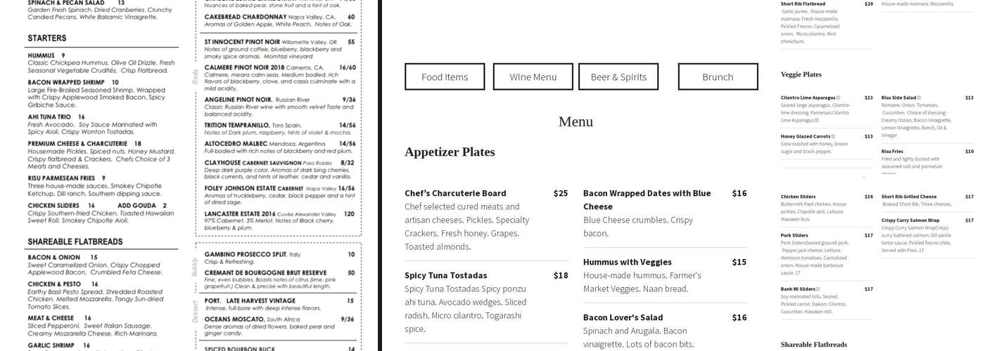 RISÜ Menu