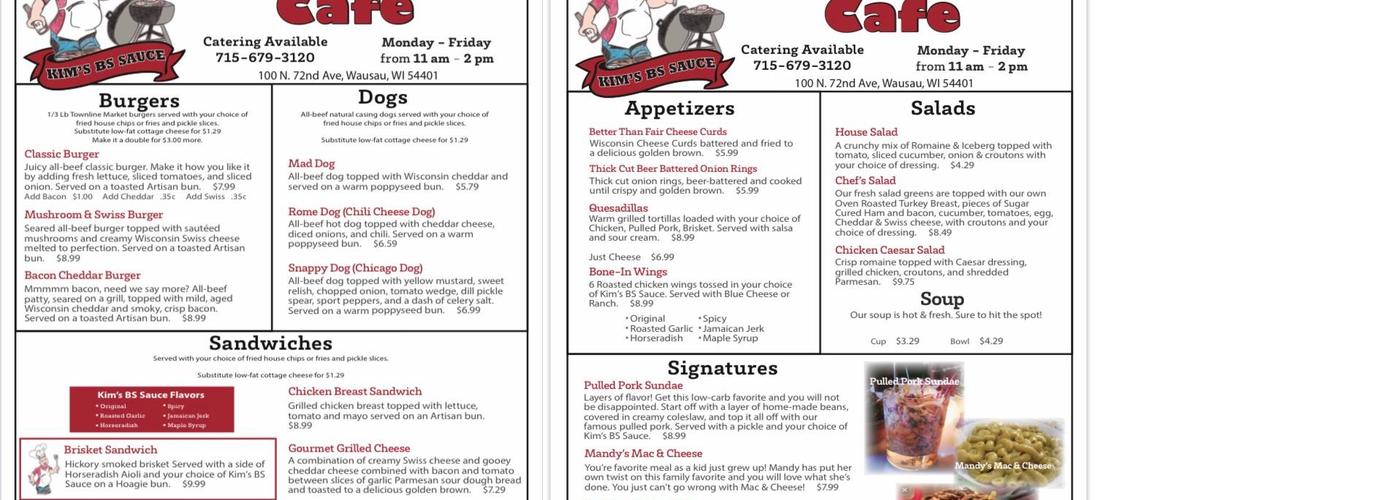 KimBob’s Cafe Menu