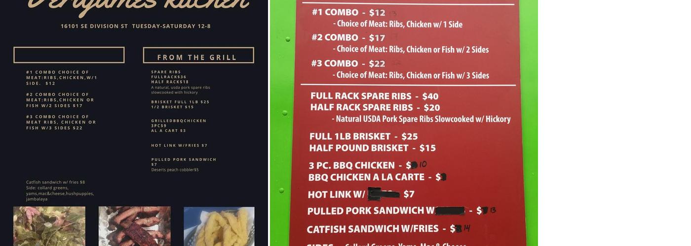 Verajmes kitchen Menu