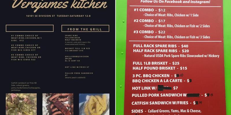 Verajmes kitchen Menu