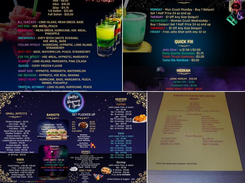 Daddy's Daiquiris n Grub Menu