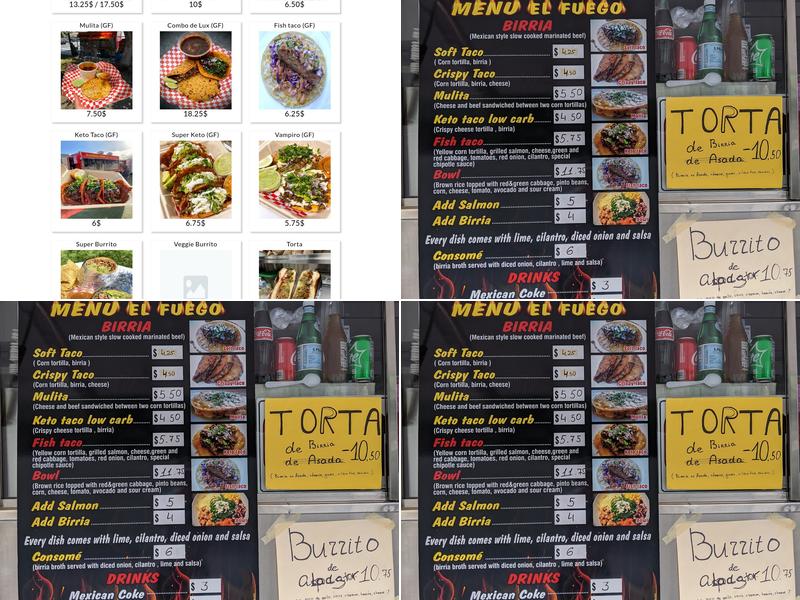 Tacos El Chilango Menu