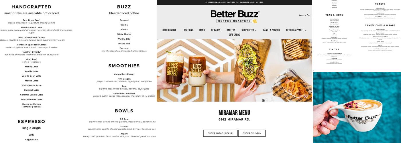 Better Buzz Coffee Miramar Menu