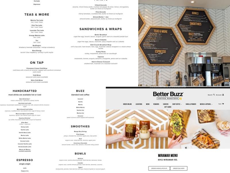 Better Buzz Coffee Miramar Menu