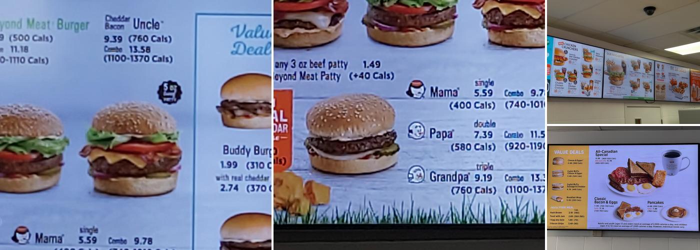 A&W Canada Menu