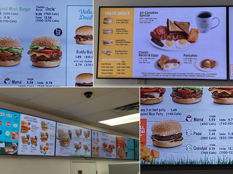 A&W Canada Menu