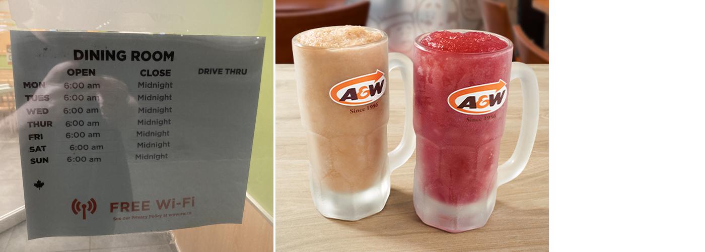 A&W Canada Menu