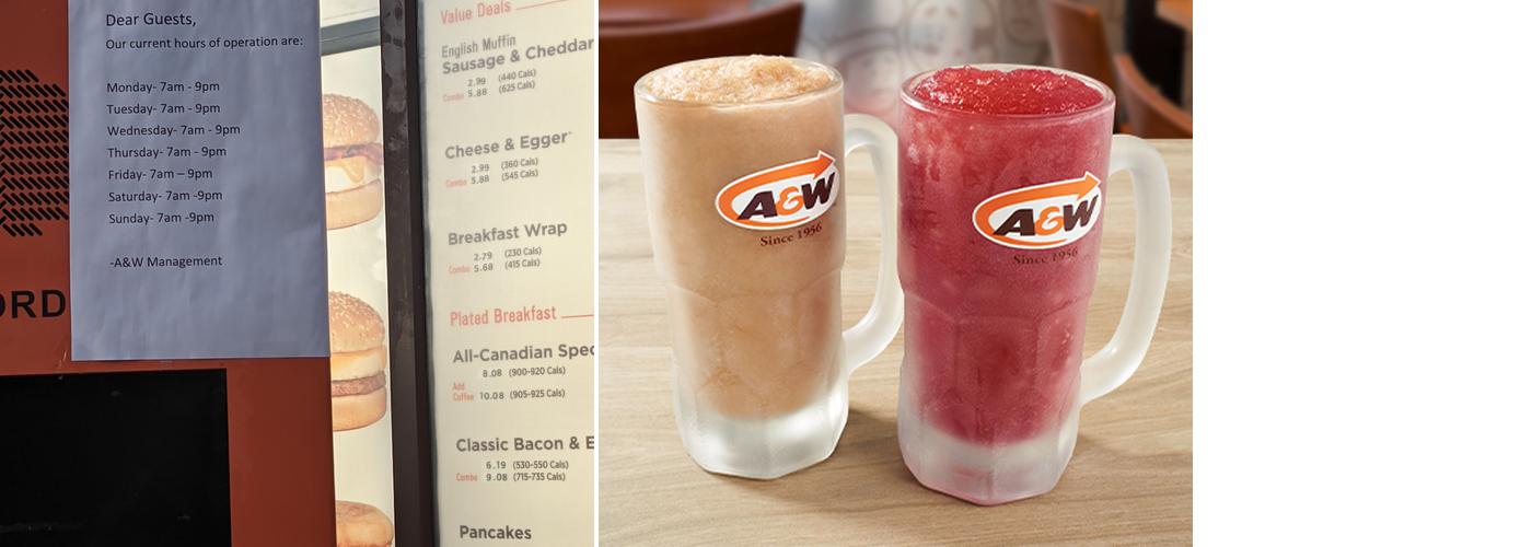 A&W Canada Menu