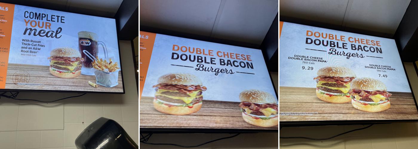 A&W Canada Menu