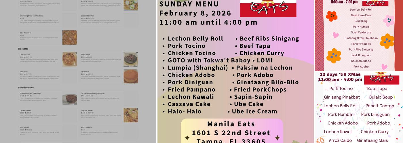 Manila Eats Menu