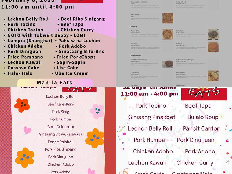 Manila Eats Menu