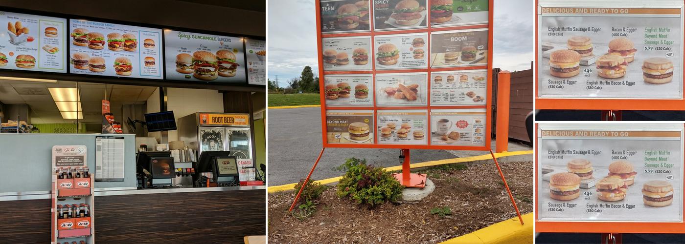 A&W Canada Menu