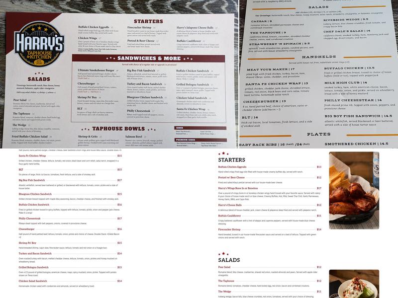 Harry's Taphouse & Kitchen Menu