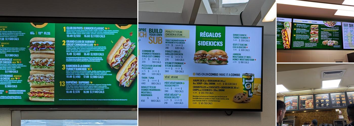 Subway Menu