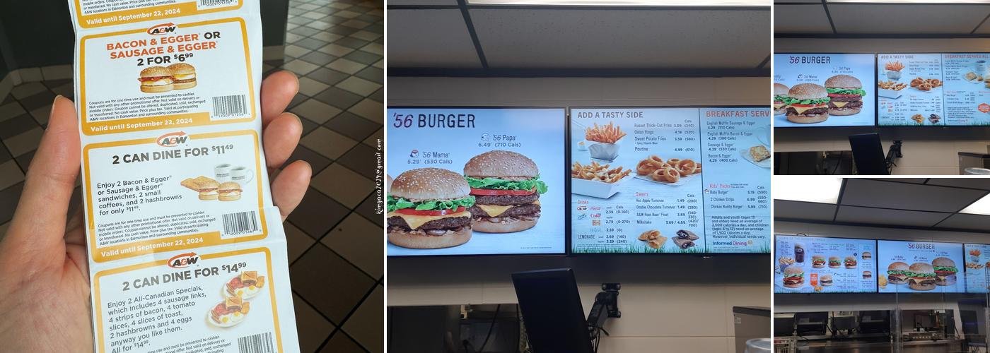 A&W Canada Menu