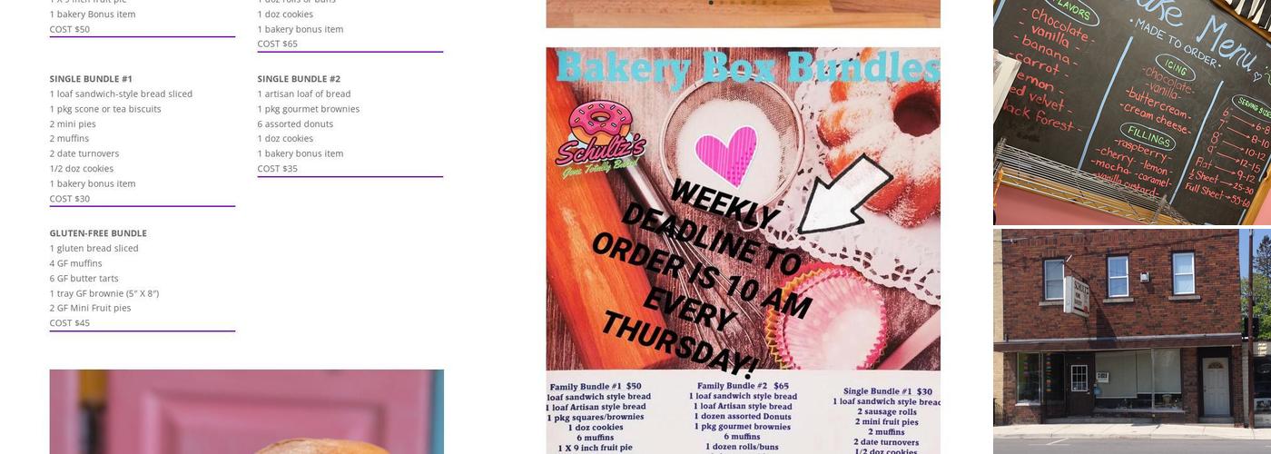 Schultz Bakery Menu