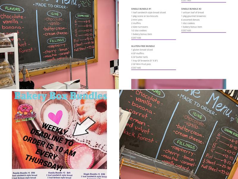 Schultz Bakery Menu