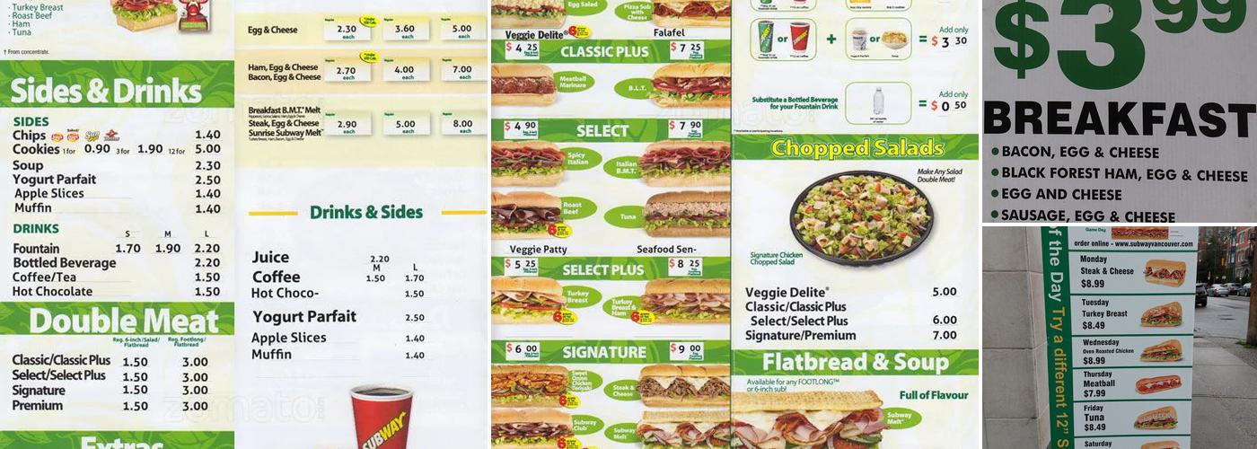 Subway Menu