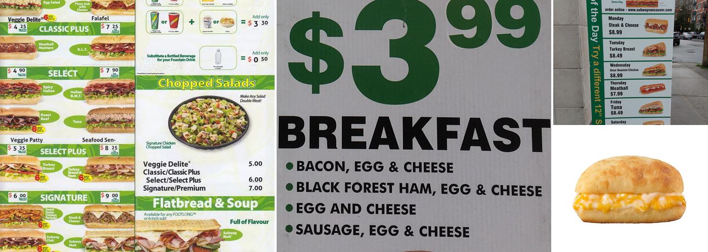 Subway Menu