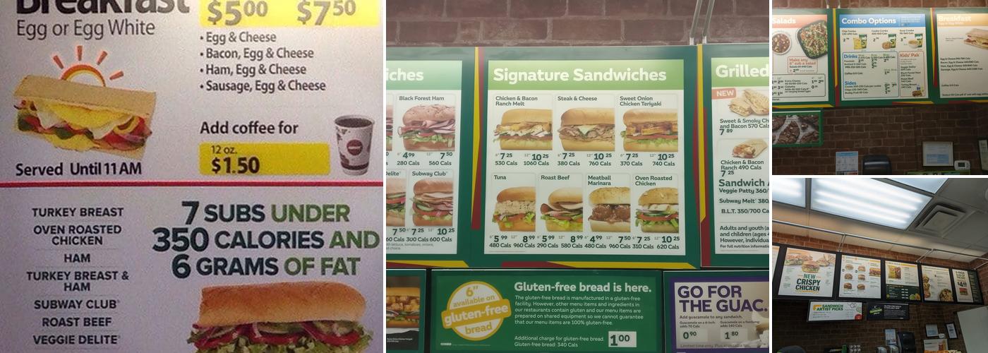 Subway Menu
