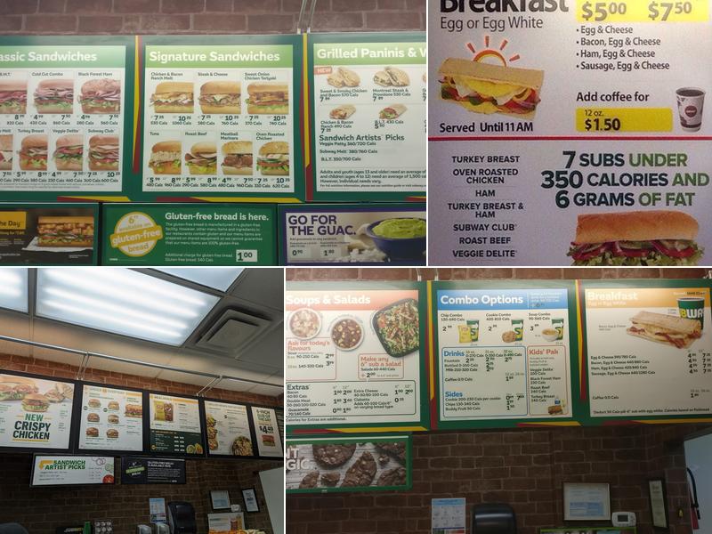 Subway Menu