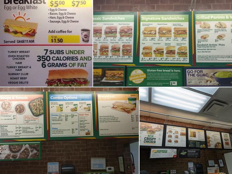 Subway Menu