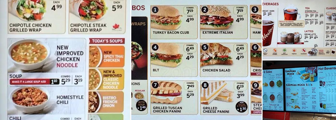 Tim Hortons Menu