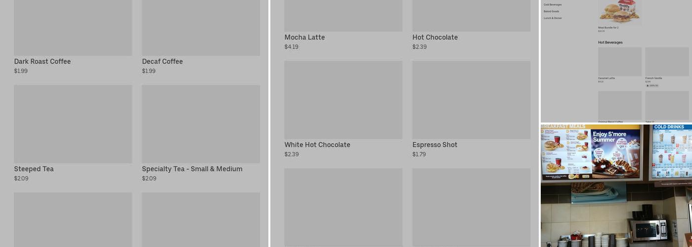 Tim Hortons Menu