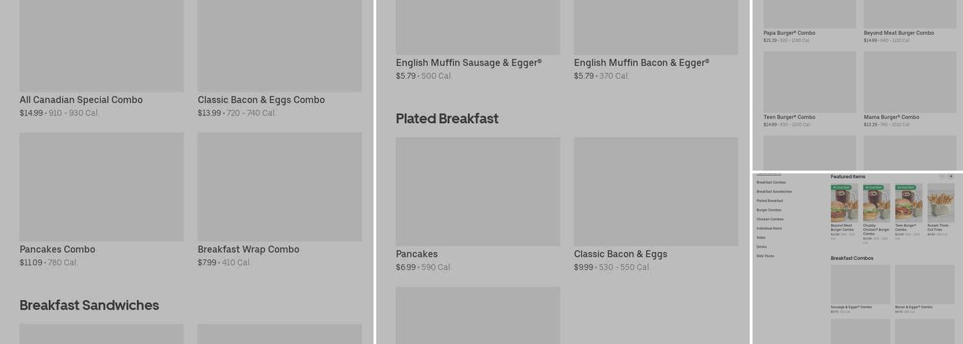 A&W Canada Menu
