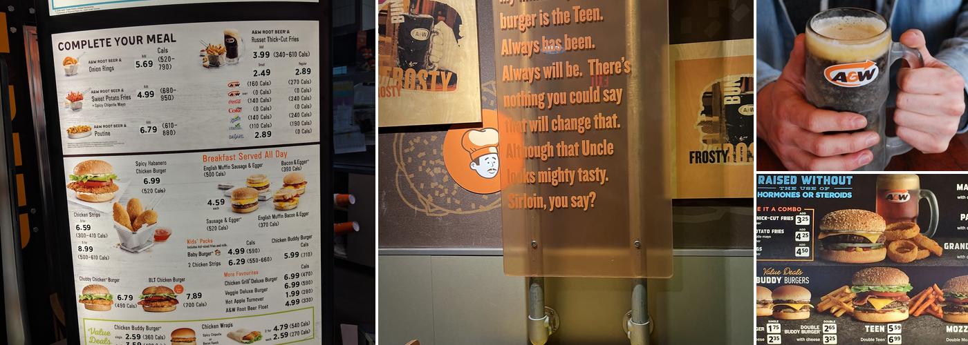 A&W Canada Menu