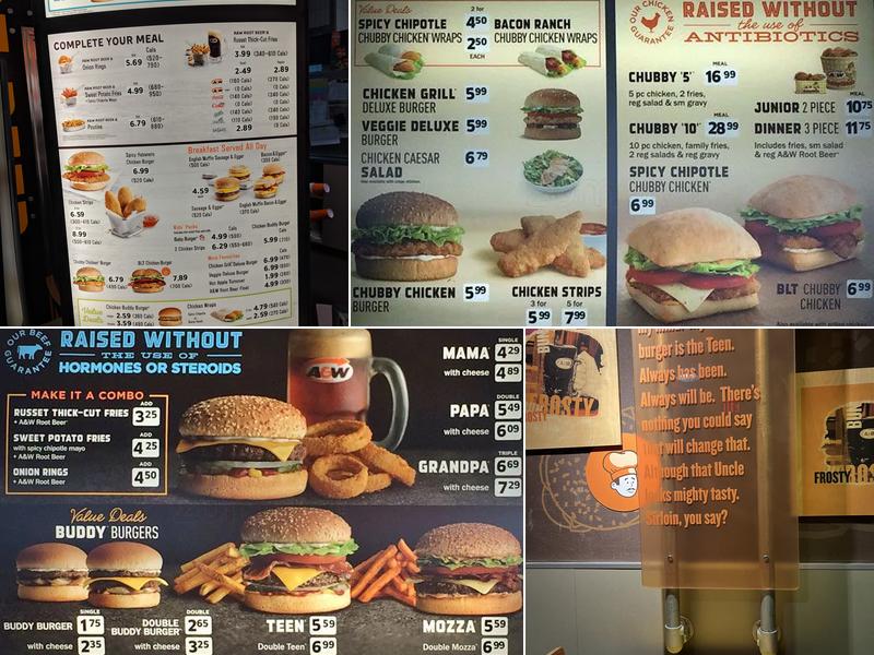 A&W Canada Menu