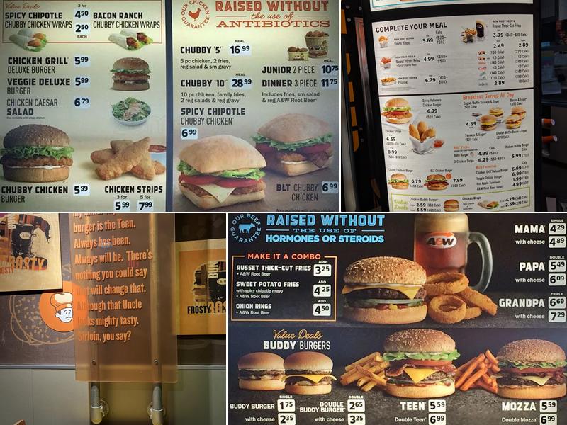A&W Canada Menu