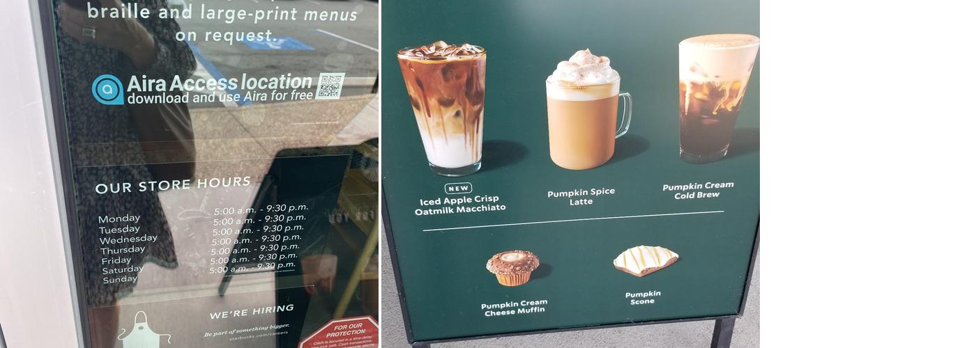 Starbucks Coffee Company Menu