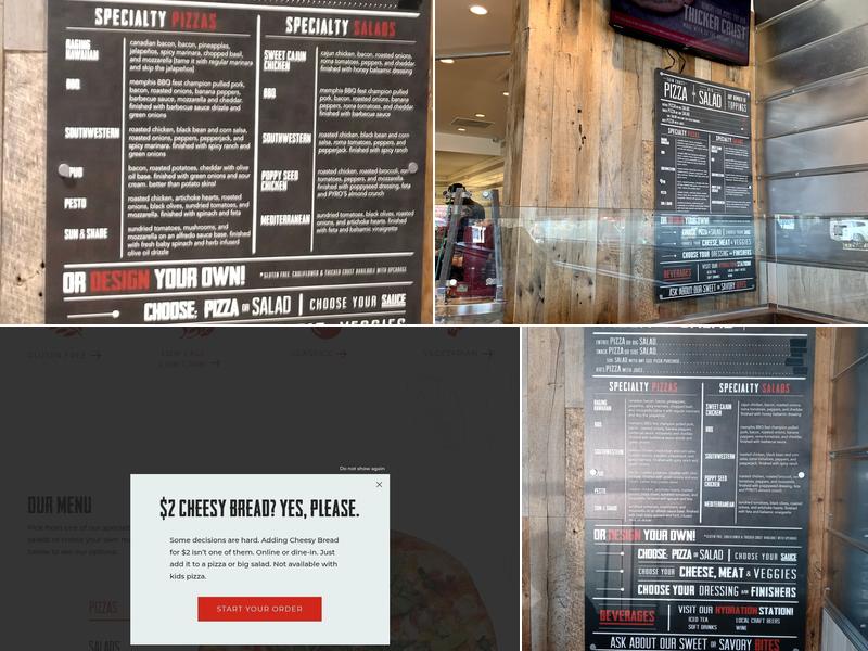 PYRO'S Fire Fresh Pizza Menu