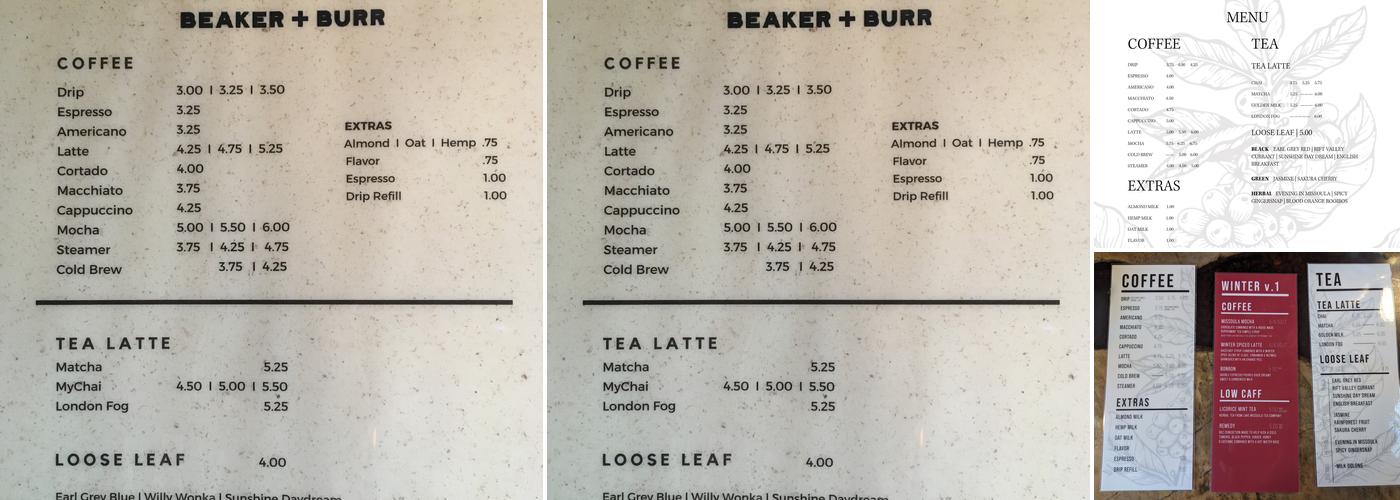 Hatch beaker + burr Menu