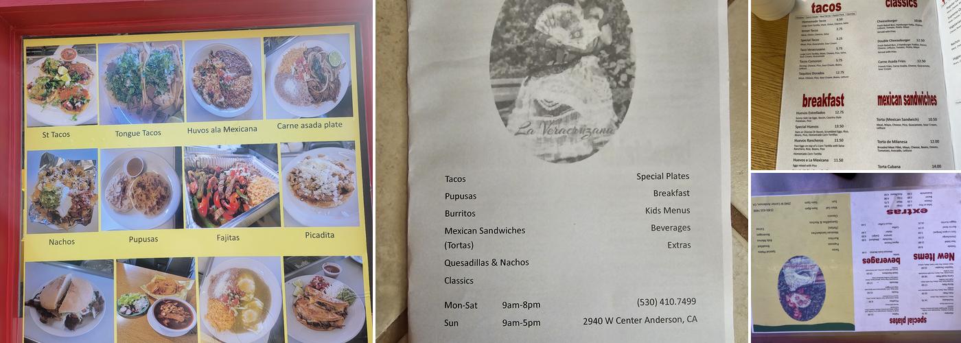 Cafeteria La Veracruzana Menu