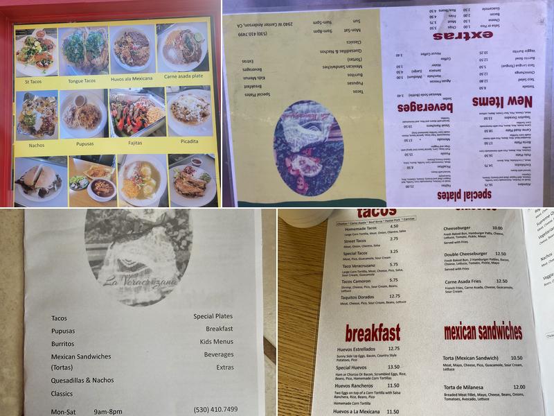 Cafeteria La Veracruzana Menu