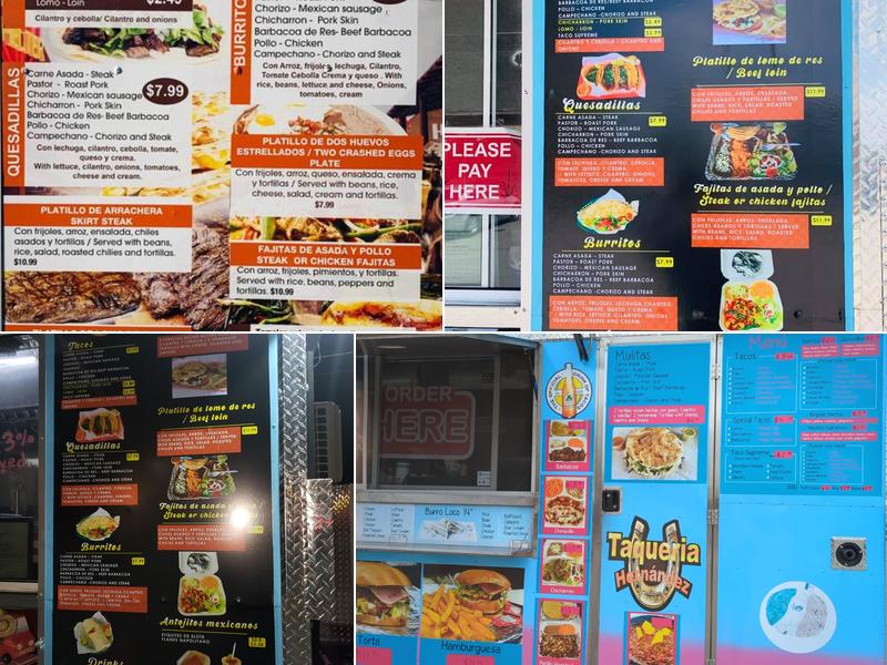 taqueria hernandez #1 Menu