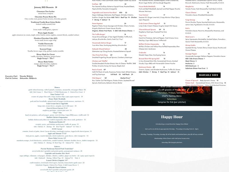 SURV Restaurant Menu