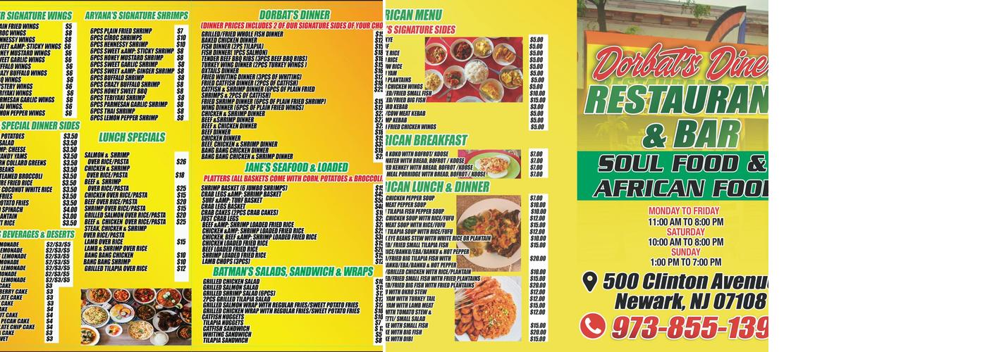 DorBat’s Diner Menu