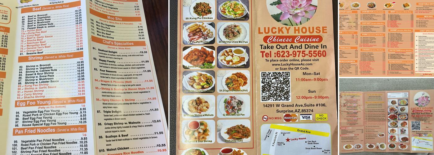 Lucky House Menu
