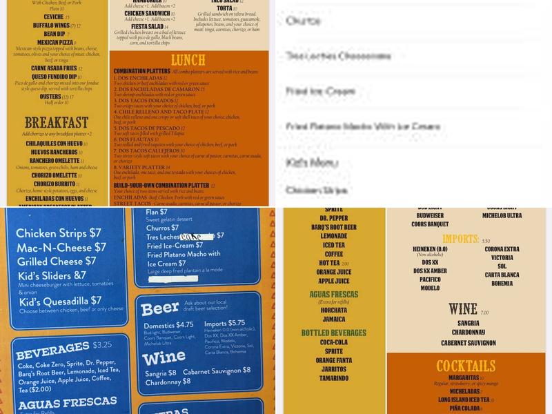 El Comedor Cardenas Mexican Food and Cantina Menu