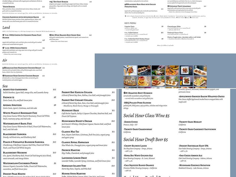 Essence Kitchen + Bar Menu