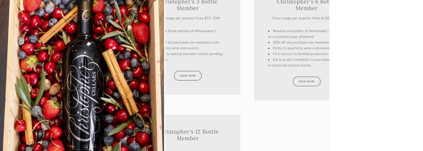 Christopher Cellars Menu