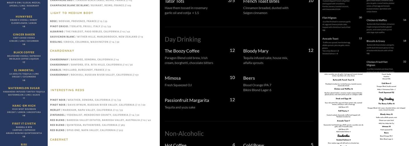 Paragon Menu