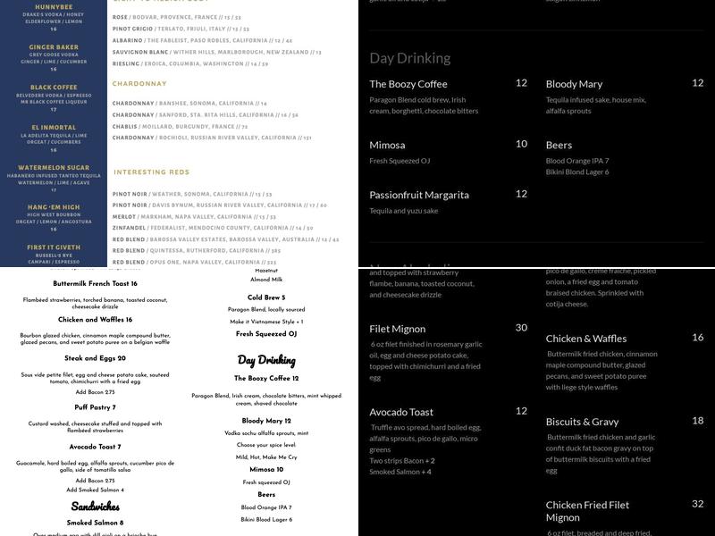 Paragon Menu