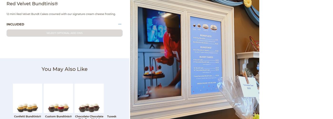 Nothing Bundt Cakes Menu