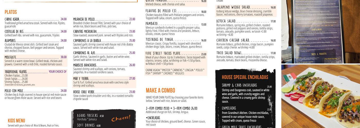 Sabor A México Menu