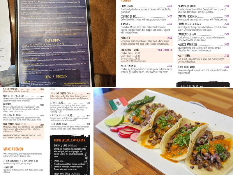 Sabor A México Menu